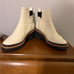Dolce Vita Cream Ankle Boots
